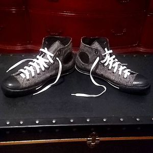 Converse tweed Hi tops, men's 9 women's 11 black and white